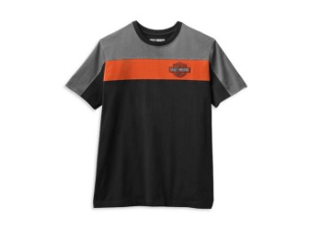 T-Shirt, Copperblock Logo, Harley-Davidson,  Schwarz/Grau/Orange