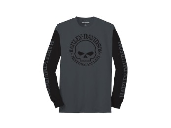 T-Shirt, Willie G. Colorblock Tee, Harley-Davidson, Grau