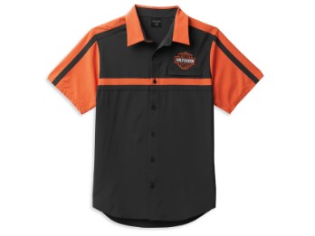 Harley-Davidson Coolcore Bar & Shield Shirt Colorblock Orange