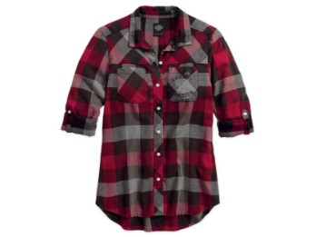 Hemd, Black Label Roll-Tab Sleeve, Harley-Davidson, Rot
