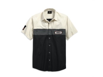 Hemd, Racing Color Block, Harley-Davidson, Schwarz/Weiß/Grau