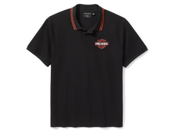 Harley-Davidson Polo Hemd Bar & Shield Pique schwarz 99252-25VM
