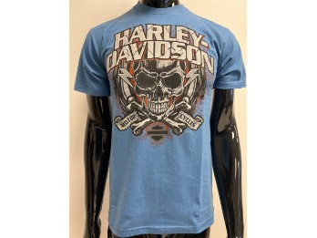 Harley-Davidson T-Shirt Cross Banner Blau