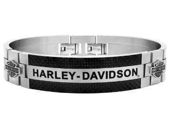 Harley-Davidson Armband Steel & Carbon schwarz silber