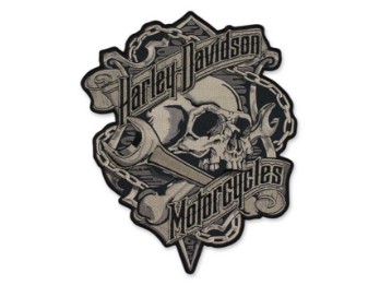 Harley-Davidson Aufnäher Schädel und Schraubenschlüssel