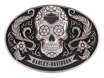 Harley-Davidson Gürtelschnalle Zuckerschädel