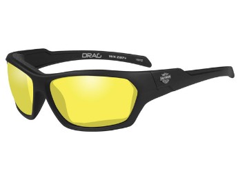 Harley-Davidson Sonnenbrille Drag Gasket gelbe Gläser / schwarze Rahmen