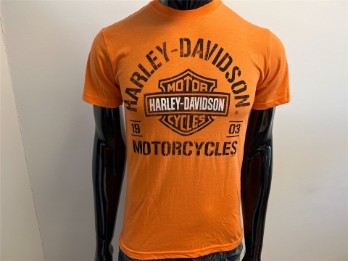 T-Shirt, Dues, Harley-Davidson, Orange