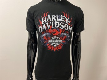 T-Shirt, Turbulent, Harley-Davidson, Schwarz