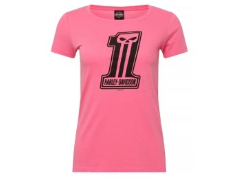 Harley-Davidson Dark Trait on Pink Dealer-Shirt mit Lübeck Holstentor Backprint 40294895