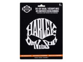 Aufkleber "Die-Cut Willie G Skull Shape Clear Vinyl" 15×20 cm CG40028
