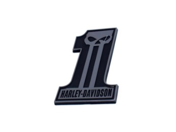 Aufkleber, #1 Skull, Harley-Davidson, Schwarz