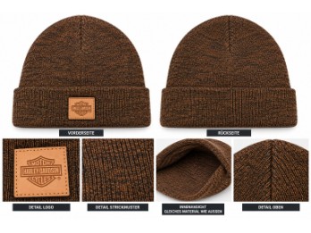 Harley-Davidson Herren Strickmütze – 97715-26VM – Braun/Schwarz