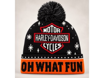 Harley-Davidson Weihnachtsmütze mit Bommel – Oh What Fun It Is To Ride!  97698-26VM