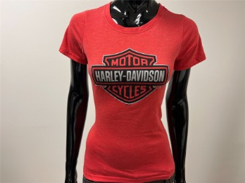 T-Shirt, Bar & Shield, Harley-Davidson, Rot