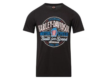 Harley-Davidson Dealershirt für Männer mit Backprint Lübeck Holstentor Watchtower