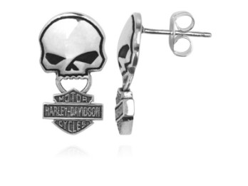 Harley-Davidson Ohrstecker "Skull" Silber