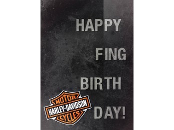 Harley-Davidson® Happy Fing Geburtstagskarte Schwarz