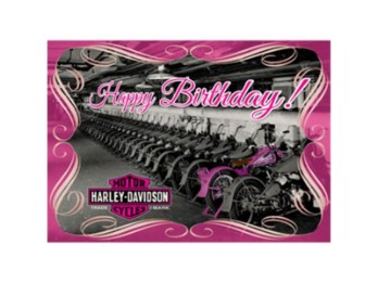 Harley-Davidson One of a Kind - Birthday Karte Pink