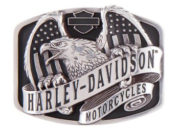 Gürtelschnalle, Wings Over America, Harley-Davidson, Silber