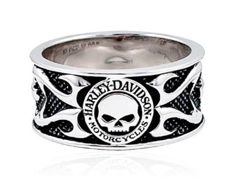 Harley-Davidson Ring Skull & Tribal Flame