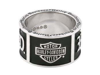 Ring, Old English, Harley-Davidson, Silber
