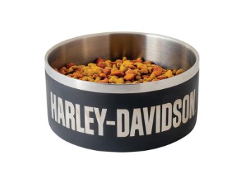 Harley-Davidson Edelstahlnapf für Hund und Katze 8x18cm Doppelwandig HDX-90202 Schwarz small