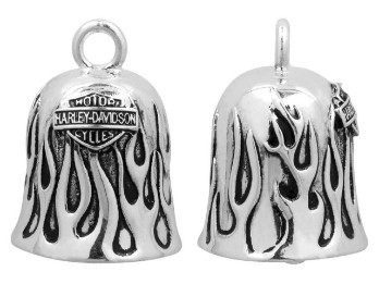 Harley-Davidson Ride Bell Silver Flames Bar & Shield Silber
