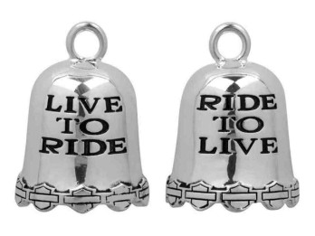 Ride Bell, Live To Ride, Harley-Davidson, Silber