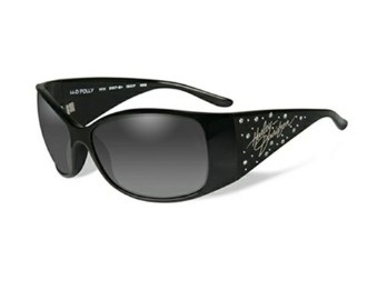 Harley-Davidson Sonnenbrille Polly Grey Fade Gloss Black Rahmen mit Steinen