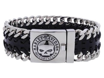 Armband, Willie G Skull, Harley-Davidson, Schwarz