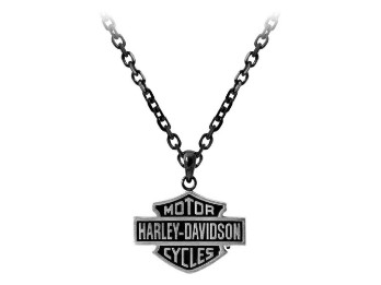 Halskette, Black Edge, Bar & Shield, Harley-Davidson, Schwarz