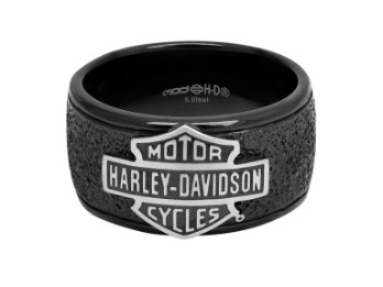 Ring, Bar & Shield, Off-Road, Wide, Harley-Davidson, Schwarz/Edelstahl