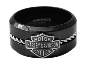 Harley-Davidson Ring Bar & Shield Edelstahl Schwarz