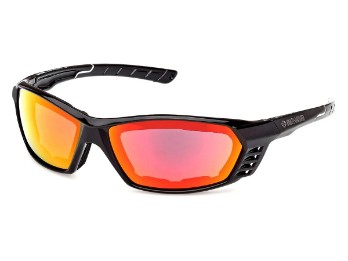 Harley-Davidson Herren-Highway-Sonnenbrille – Schwarz/Weiß/Orangefarbene Gläser HZ0019/S 01A