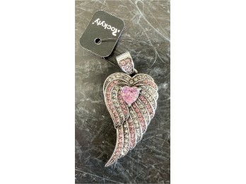 Rockyfy Glamour Wings Pink white ADF018 Kettenanhänger Flügel mit Herz