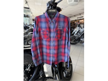 Harley-Davidson Bluse Blau/Rot Langarm 96275-26VW