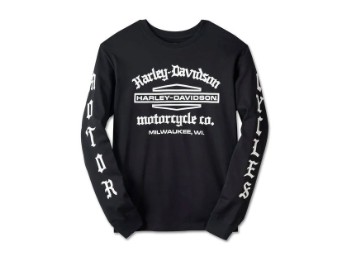 Harley-Davidson Tee Knit Black Milwaukee Motorcycle 96019-25VM