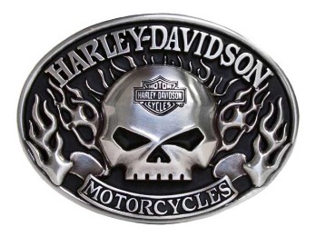 Harley-Davidson Gürtelschnalle Immunity Skull Buckle Silber