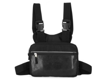 Chest Pack Leather/Canvas - Black MHM001 / 08
