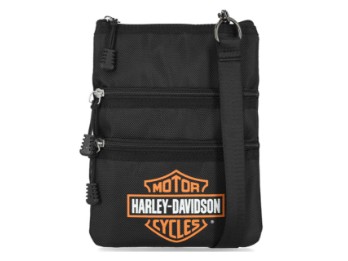 Harley-Davidson® Damen-Umhängetasche aus Nylon mit Bar & Shield-Logo und verstellbarem Riemen MHW077/108