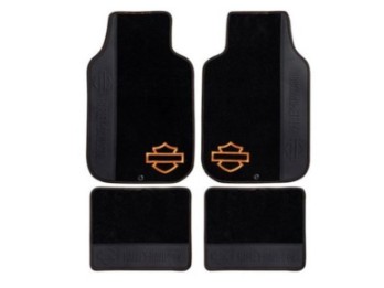 Harley-Davidson Fussmattenset, 4-tlg. "Orange B&S" lhouette Carpeted Floor Mats Set 2362