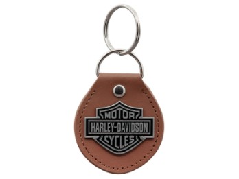 Harley-Davidson Schlüsselanhänger aus Kunstleder "Brown B&S" Braun
