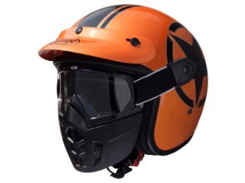 Premier Helm Vintage Mask Jet Star Metallic Orange 