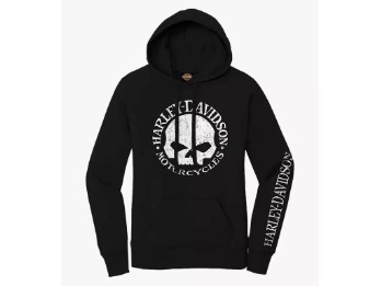 Harley-Davidson Dealer Shirts mit Backprint Lübeck Holstentor Damen Hoodie Grunge Willie Schwarz 3001162
