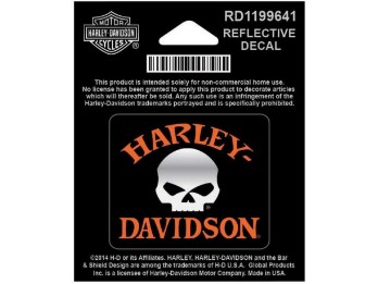 Aufkleber, Willie G. Skull, Reflektiv, Harley-Davidson