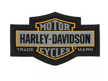 Harley-Davidson Patch Aufnäher Trademark Bar&Shield Orange/Grey