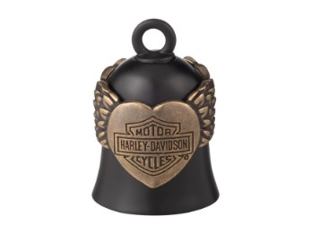 Harley-Davidson TWO TONE BAR AND SHIELD HEART WITH WINGS RIDE BELL 34M00092