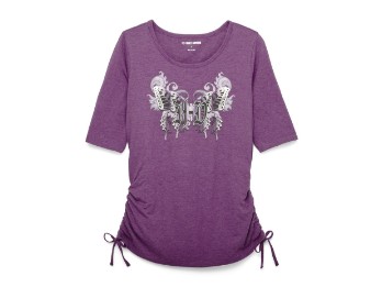 T-Shirt, Butterfly, Harley-Davidson, Lila