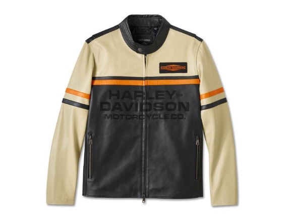 Harley-Davidson Lederjacke City Limits schwarz/beige